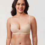 Women's Everyday Wireless Push Up Bra Beige