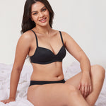 Women's Everyday Wireless Push Up Bra Black