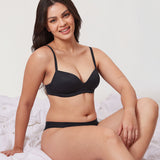 Women's Everyday Wireless Push Up Bra Black