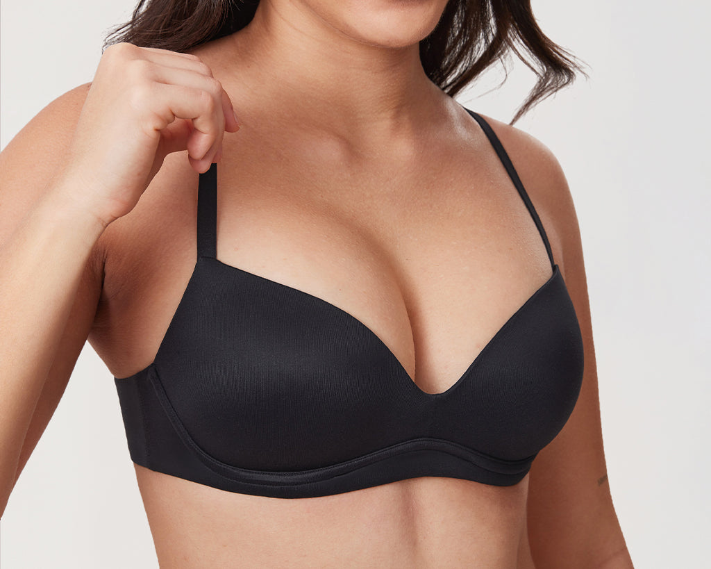 Women's Everyday Wireless Push Up Bra Black