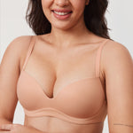 Women's Everyday Wireless Push Up Bra Blush Beige