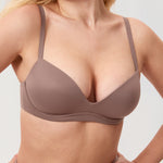 Women's Everyday Wireless Push Up Bra Brown Purple