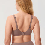 Women's Everyday Wireless Push Up Bra Brown Purple