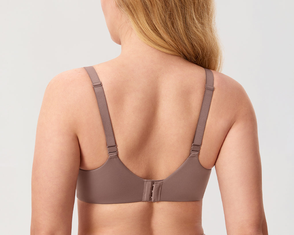 Women's Everyday Wireless Push Up Bra Brown Purple