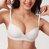 Women's Everyday Wireless Push Up Bra Coconut White