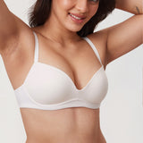 Women's Everyday Wireless Push Up Bra Coconut White