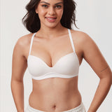 Women's Everyday Wireless Push Up Bra Coconut White