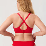 Women's Everyday Wireless Push Up Bra Deep Red