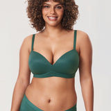 Women's Everyday Wireless Push Up Bra Midnight Emerald