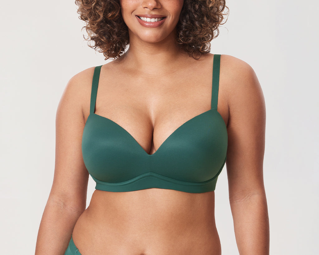 Women's Everyday Wireless Push Up Bra Midnight Emerald