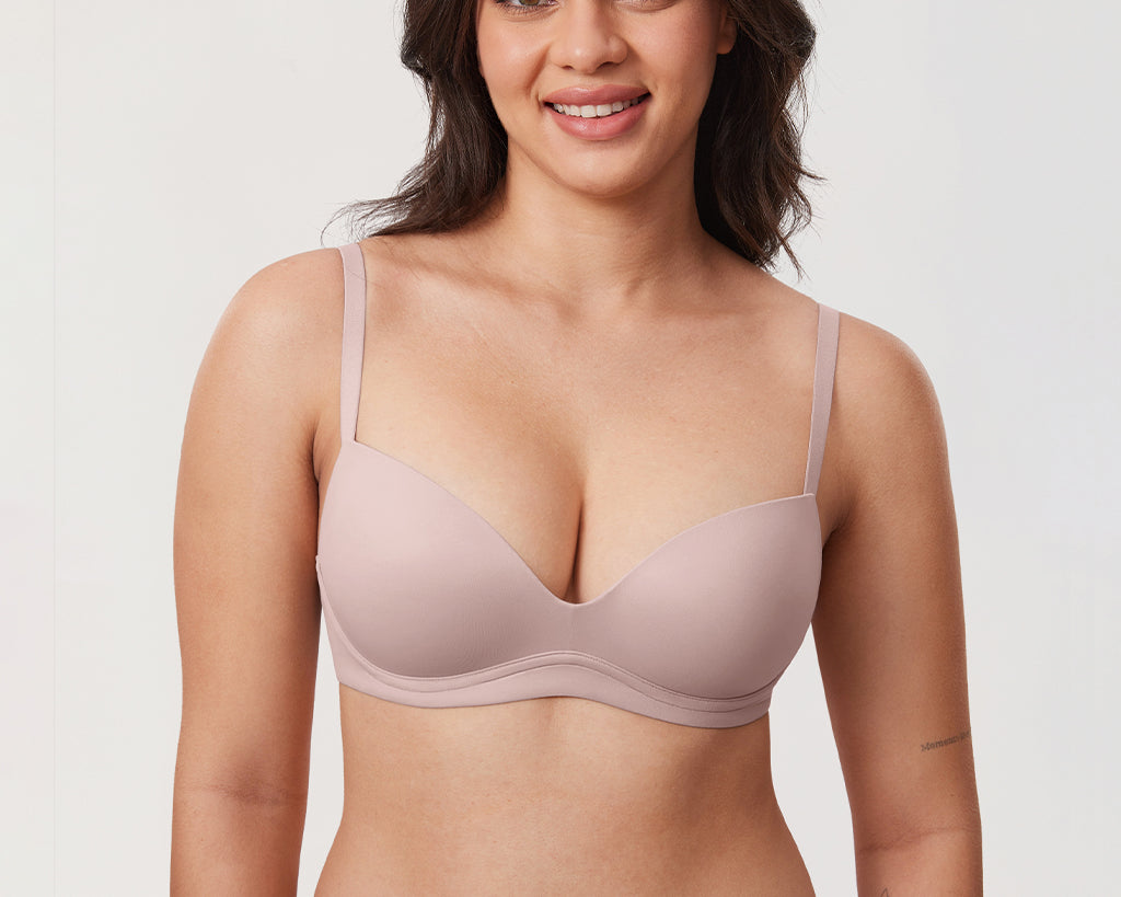Women's Everyday Wireless Push Up Bra Sea Fog