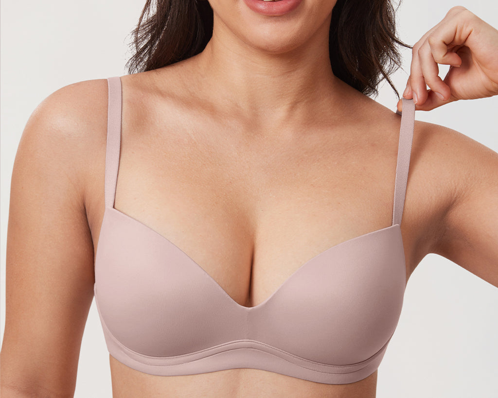 Women's Everyday Wireless Push Up Bra Sea Fog