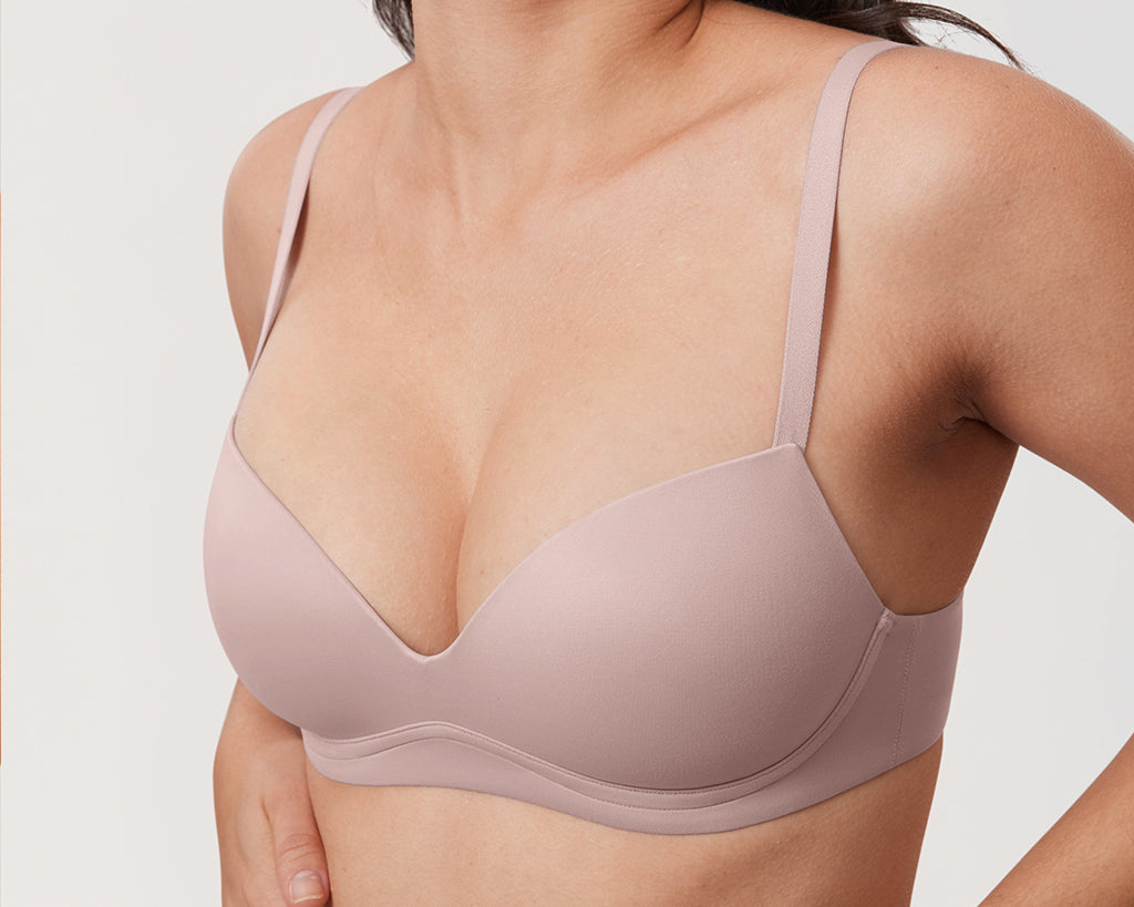 Women's Everyday Wireless Push Up Bra Sea Fog