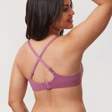 Women's Everyday Wireless Push Up Bra Smoke Rose