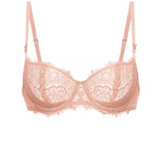 Women's Eyelash Lace Balconette Bra Blush Beige
