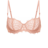 Women's Eyelash Lace Balconette Bra Blush Beige