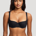 Women's Sexy Lightly Padded Balconette Bra Black