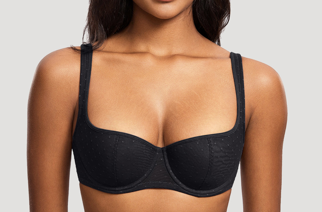 Women's Sexy Lightly Padded Balconette Bra Black