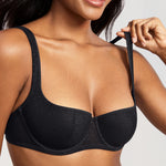 Women's Sexy Lightly Padded Balconette Bra Black