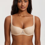 Women's Sexy Lightly Padded Balconette Bra Beige