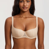 Women's Sexy Lightly Padded Balconette Bra Beige