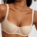 Women's Sexy Lightly Padded Balconette Bra Beige