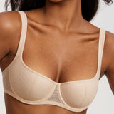 Women's Sexy Lightly Padded Balconette Bra Beige