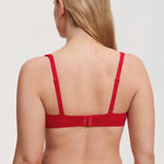 Women's Sexy Lightly Padded Balconette Bra Lipstick Red