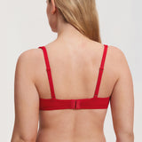 Women's Sexy Lightly Padded Balconette Bra Lipstick Red