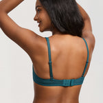 Women's Sexy Lightly Padded Balconette Bra Spruce Green