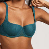 Women's Sexy Lightly Padded Balconette Bra Spruce Green