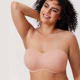 Women's Bandeau Strapless Bra Brown Purple