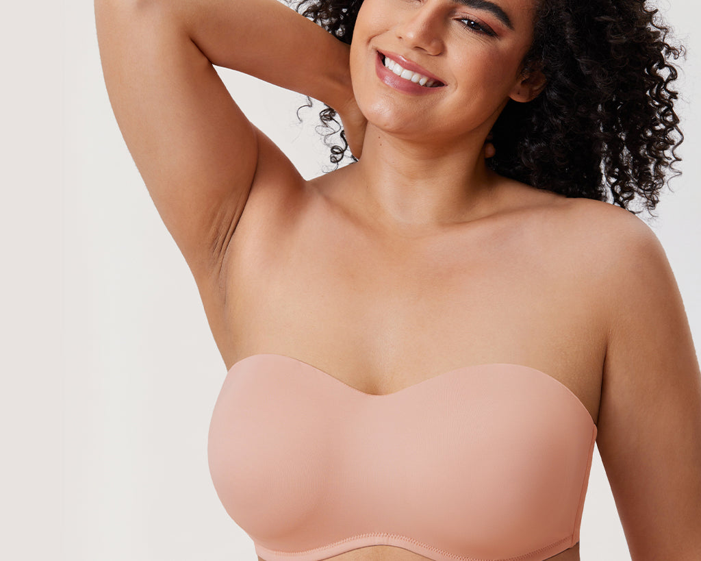 Women's Bandeau Strapless Bra Brown Purple