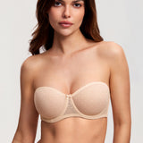 Women's Sexy Mesh Strapless Bra Black
