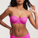 Women's Sexy Mesh Strapless Bra Black