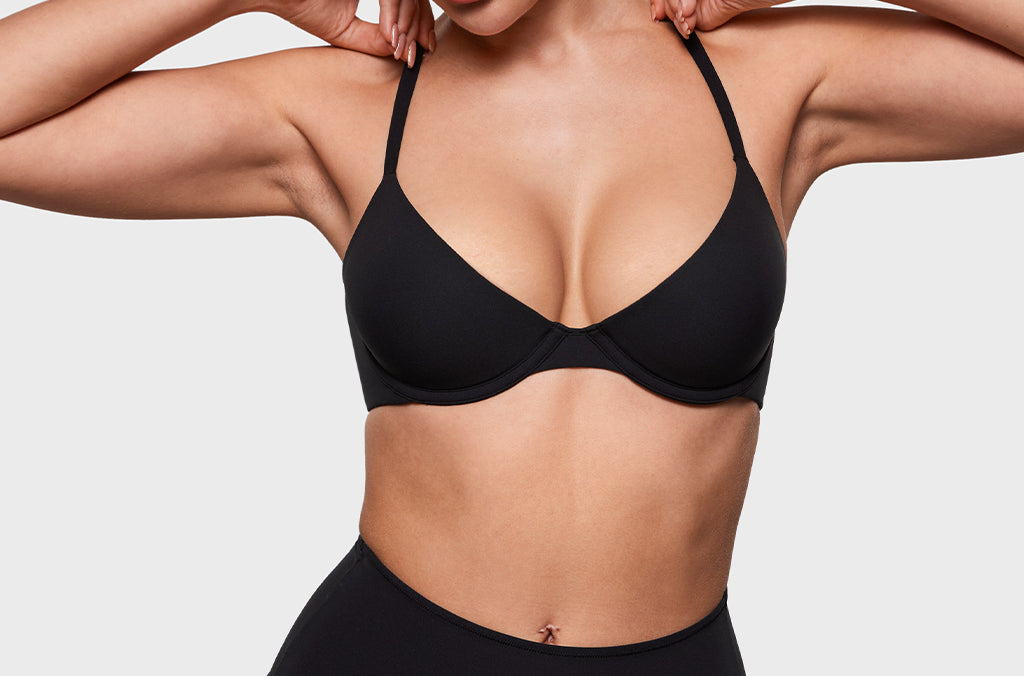 Women's Plunge Lightly Padded Demi Bra - Inbarely® Plus Black