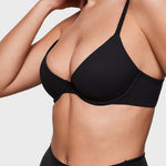 Women's Plunge Lightly Padded Demi Bra - Inbarely® Plus Black