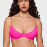 Women's Plunge Lightly Padded Demi Bra - Inbarely® Plus Rose Shocking