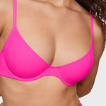 Women's Plunge Lightly Padded Demi Bra - Inbarely® Plus Rose Shocking
