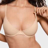 Women's Plunge Lightly Padded Demi Bra - Inbarely® Plus Beige