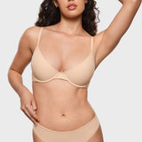 Women's Plunge Lightly Padded Demi Bra - Inbarely® Plus Beige