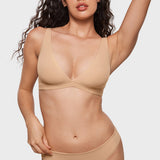 Women's Inbarely® Soft Deep V Triangle Bralette Brown Purple