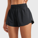 Women's 2 in 1 Quick Dry High Waisted Running Shorts with Zipper Pocket for Women 3" Mineral