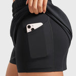 Women's 2 in 1 Quick Dry High Waisted Running Shorts with Zipper Pocket for Women 3" Mineral