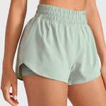 Women's 2 in 1 Quick Dry High Waisted Running Shorts with Zipper Pocket for Women 3" Mineral