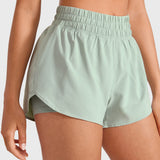 Women's 2 in 1 Quick Dry High Waisted Running Shorts with Zipper Pocket for Women 3" Mineral