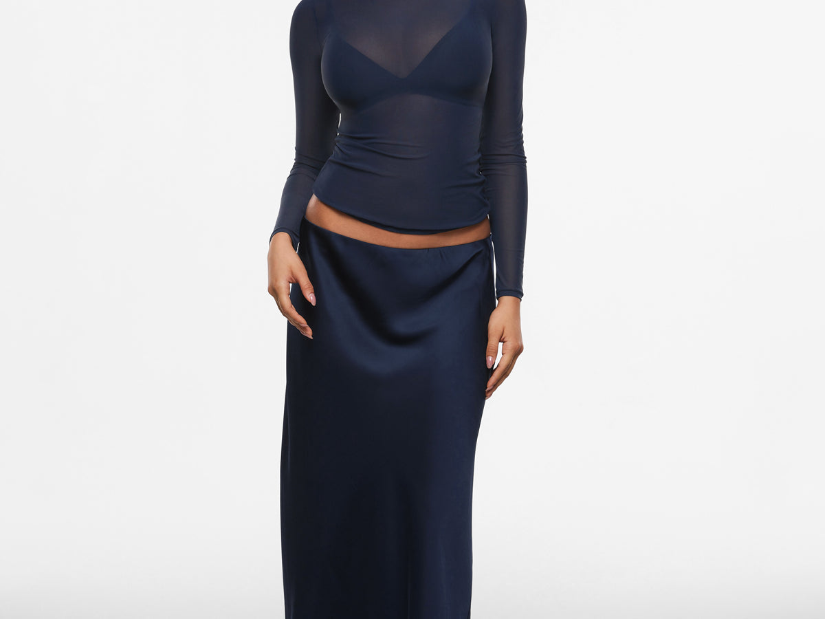 INLYRIC Women's Cosnufy® Mesh Sheer Long Sleeve Top Hazelnut