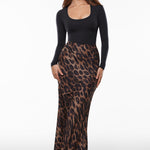 Women's Deep U Neck Long Sleeves Top Black