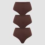 Women's High Waisted Thongs 3 Pack - Inbarely® Plus Hazelnut (3pack)