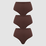 Women's High Waisted Thongs 3 Pack - Inbarely® Plus Hazelnut (3pack)